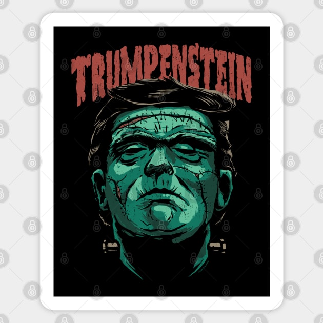 Trumpenstein: Funny Halloween Trump + Frankenstein Sticker by vo_maria